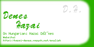 denes hazai business card